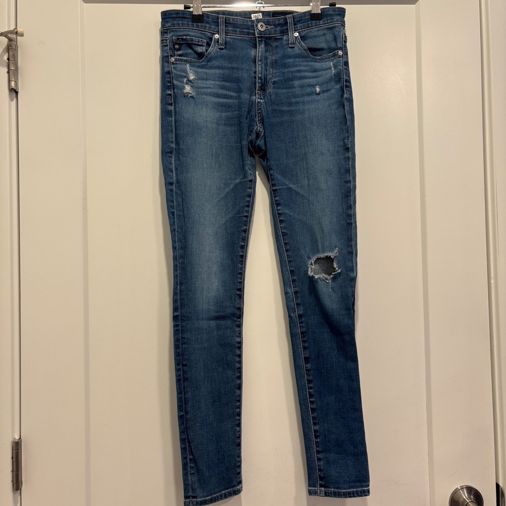 AG Adriano Goldschmied The Legging Super Skinny Distressed Jeans Blue 26R